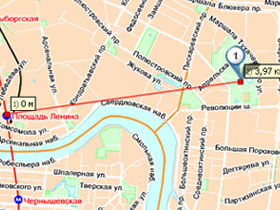 Марш несогласных в Санкт-Петербурге, маршкрут. Фото с сайта maps.yandex.ru