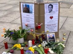 Акция памяти Алексея Навального во Фрайбурге. Фото: М.Долиев